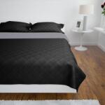 VidaXL Cuvertură matlasată cu doua fețe 170 x 210 cm, Negru/gri (130883) Patura