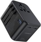 Choetech Gan2 Universal Travel Adapter PD 65W - захранване с 1xUSB-А и 2xUSB-C изхода и преходници за цял свят в едно устройство за мобилни устройства (черен)