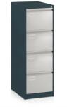 Rauman Fém iratszekrény A4 - 4 fiók, 45, 5 x 62 x 132 cm, hengerzár, szürke - ral 7035