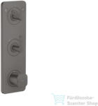 Hansgrohe AXOR CITTERIO C termosztátos falsík alatti kád /zuhany csaptelep rombuszmetszéses fogantyúval, szálcsiszolt fekete króm 49701340 (49701340)