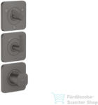 Hansgrohe AXOR CITTERIO C termosztátos falsík alatti kád /zuhany csaptelep rombuszmetszéses fogantyúval, szálcsiszolt fekete króm 49711340 (49711340)