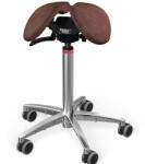 Salli Swing nyeregszék Kárpit színe: Bőr - vintage konyak #33090, Szerkezet: króm + standard bázis, Testmagasság: Közepes (M) - 180 cm-ig