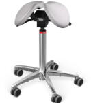 Salli Twin nyeregszék Kárpit színe: Bőr - világosszürke #01085, Szerkezet: króm + standard bázis, Testmagasság: Közepes (M) - 180 cm-ig