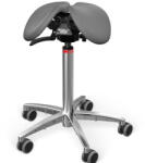 Salli SwingFit nyeregszék Kárpit színe: Bőr - sötétszürke #71017, Szerkezet: króm + standard bázis, Testmagasság: Közepes (M) - 180 cm-ig