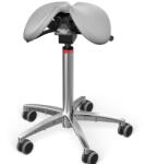 Salli MultiAdjuster nyeregszék Kárpit színe: Bőr - kőszürke #11049, Szerkezet: króm + standard bázis, Testmagasság: Közepes (M) - 180 cm-ig