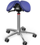 Salli SwingFit nyeregszék Kárpit színe: Bőr - sötétkék #77158, Szerkezet: króm + standard bázis, Testmagasság: Közepes (M) - 180 cm-ig