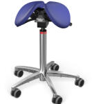 Salli MultiAdjuster nyeregszék Kárpit színe: Bőr - sötétkék #77158, Szerkezet: króm + standard bázis, Testmagasság: Közepes (M) - 180 cm-ig