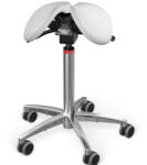Salli MultiAdjuster nyeregszék Kárpit színe: Bőr - fehér #00109, Szerkezet: króm + standard bázis, Testmagasság: Közepes (M) - 170 cm-ig