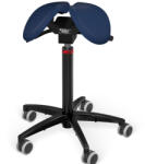 Salli Twin nyeregszék Kárpit színe: Szintetikus bőr - füstkék #7606, Szerkezet: fekete + standard bázis, Testmagasság: Alacsony (S) - 150 cm-ig