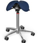 Salli MultiAdjuster nyeregszék Kárpit színe: Szintetikus bőr - füstkék #7606, Szerkezet: króm + standard bázis, Testmagasság: Közepes (M) - 170 cm-ig