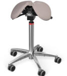 Salli MultiAdjuster nyeregszék Kárpit színe: Szintetikus bőr - krémszürke #7136, Szerkezet: króm + standard bázis, Testmagasság: Alacsony (S) - 150 cm-ig
