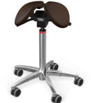 Salli Twin nyeregszék Kárpit színe: Bőr - sötétbarna #93129, Szerkezet: króm + standard bázis, Testmagasság: Közepes (M) - 180 cm-ig