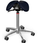 Salli SwingFit nyeregszék Kárpit színe: Szintetikus bőr - éjkék #7609, Szerkezet: króm + standard bázis, Testmagasság: Magas (L) - 170 cm-től