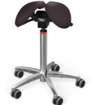 Salli Twin nyeregszék Kárpit színe: Szintetikus bőr - acélszürke #6798, Szerkezet: króm + standard bázis, Testmagasság: Közepes (M) - 180 cm-ig