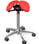 Salli Swing nyeregszék Kárpit színe: Bőr - piros #05011, Szerkezet: króm + standard bázis, Testmagasság: Közepes (M) - 180 cm-ig