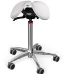 Salli Swing nyeregszék Kárpit színe: Bőr - fehér #00109, Szerkezet: króm + standard bázis, Testmagasság: Alacsony (S) - 150 cm-ig