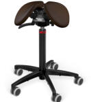 Salli SwingFit nyeregszék Kárpit színe: Bőr - sötétbarna #93129, Szerkezet: fekete + standard bázis, Testmagasság: Közepes (M) - 180 cm-ig