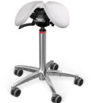 Salli SwingFit nyeregszék Kárpit színe: Bőr - fehér #00109, Szerkezet: króm + standard bázis, Testmagasság: Közepes (M) - 180 cm-ig
