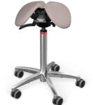 Salli SwingFit nyeregszék Kárpit színe: Szintetikus bőr - krémszürke #7136, Szerkezet: króm + standard bázis, Testmagasság: Közepes (M) - 180 cm-ig