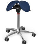 Salli Twin nyeregszék Kárpit színe: Szintetikus bőr - füstkék #7606, Szerkezet: króm + standard bázis, Testmagasság: Közepes (M) - 180 cm-ig