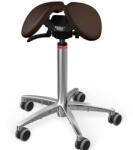 Salli Swing nyeregszék Kárpit színe: Bőr - sötétbarna #93129, Szerkezet: króm + standard bázis, Testmagasság: Közepes (M) - 180 cm-ig