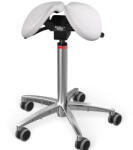 Salli Twin nyeregszék Kárpit színe: Bőr - fehér #00109, Szerkezet: króm + standard bázis, Testmagasság: Magas (L) - 170 cm-től