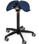 Salli MultiAdjuster nyeregszék Kárpit színe: Szintetikus bőr - füstkék #7606, Szerkezet: fekete + standard bázis, Testmagasság: Közepes (M) - 180 cm-ig