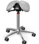 Salli SwingFit nyeregszék Kárpit színe: Bőr - kőszürke #11049, Szerkezet: króm + standard bázis, Testmagasság: Közepes (M) - 180 cm-ig