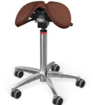 Salli MultiAdjuster nyeregszék Kárpit színe: Bőr - konyak #33001, Szerkezet: króm + standard bázis, Testmagasság: Magas (L) - 170 cm-től