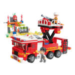 Qman építőkészlet Mine City Fire Line W12013 darus vízágyús tűzoltó 539 db (LEGO kompatibilis) (QMW12013)