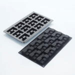 Martellato Forma Silicon Brick 6 x 4 x H 1.6 cm, 12 cavitati, 27 ml (30SIL602N) Forma prajituri si ustensile pentru gatit