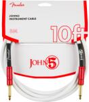 Fender John 5 Instrument Cable, White and Red