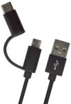 mobilNET Kábel 2in1 USB-C / micro USB fekete, 1 m, 2.4 A (KAB-0105-USB-2V1XX)