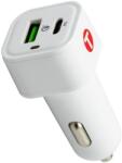 mobilNET Autó töltő 38W 3A, Power Delivery + Quick Charge 3.0, Eco pack, fehér (NAU-0034-USB-PD38W)