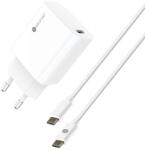 Sturdo Hálózati töltő 20W kábellel 2x Type C 3A, 1M, Power Delivery, fehér (NSI-0077-STU-TYPEC)
