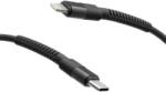mobilNET Type-C to Lightning 20W 1M 3A, fekete - fonott kábel (KAB-0240-TYP-LIGHT)