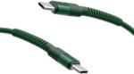 mobilNET 2x Type-C 60W 2M 3A, zöld - fonott kábel (KAB-0255-TYP-TYPEC)