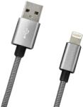 mobilNET Apple Lightning fém 1M 2A, ezüst, Eko csomagolas - adatkábel (KAB-0151-USB-LIGHT)