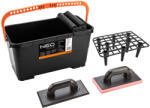 NEO TOOLS Burkolókészlet, csempéző: 24L vödör ráccsal, görgővel, gumi és puha szivacsos simítóval (50-254) - szerszamparadicsom