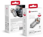 Forcell AUTÓS TÖLTŐ 60W 2-portos Forcell (1x USB-C 60W PD + 1x USB-A 30W QC3.0) Fekete
