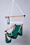 ZeroGravity Sötétzöld gyermek függőszék - fehér kötéllel