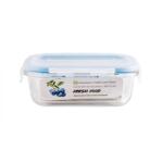 Casa Plastor Cutie pentru alimente, din sticla termorezistenta, capac din plastic, 370 ml, Fresh Food (430-D-F-370)