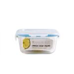 Casa Plastor Cutie pentru alimente, din sticla termorezistenta, capac din plastic cu supapa, 520 ml, Fresh Micro (430-P-S-520)