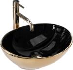 Rea Sofia lavoar 41x34.5 cm ovale de blat negru-auriu REA-U4527 (REAU4527)