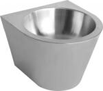 Nofer inox fali mosdó csaplyuk nélkül 36x27x36 cm, matt rozsdamentes acél 13036. C. S (13036.C.S)