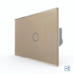 LIVOLO Intrerupator Simplu Cap Scara / Cruce cu Touch LIVOLO din Sticla, Standard Italian - culoare auriu