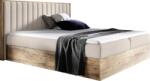 TEMPO KONDELA Pat Boxspring, 140x200, ţesătură bej Paros/stejar lancelot, WOOD 4