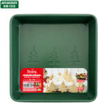 Decora Tava Patrata Calebration Verde 24 x 24 x H 5 cm, Metal Antiaderent (80253)