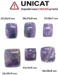  Pandantiv Ametist Chevron Dreptunghi - Patrat cu Gaura -22-32 x 17-29 x 8-11 mm - ( L ) - 1 Buc