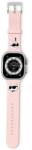 Karl Lagerfeld KLAWLSLKCNP 3D Rubber Karl&Choupette Heads csereszíj Apple Watch 42/44/45/49mm - rózsaszín